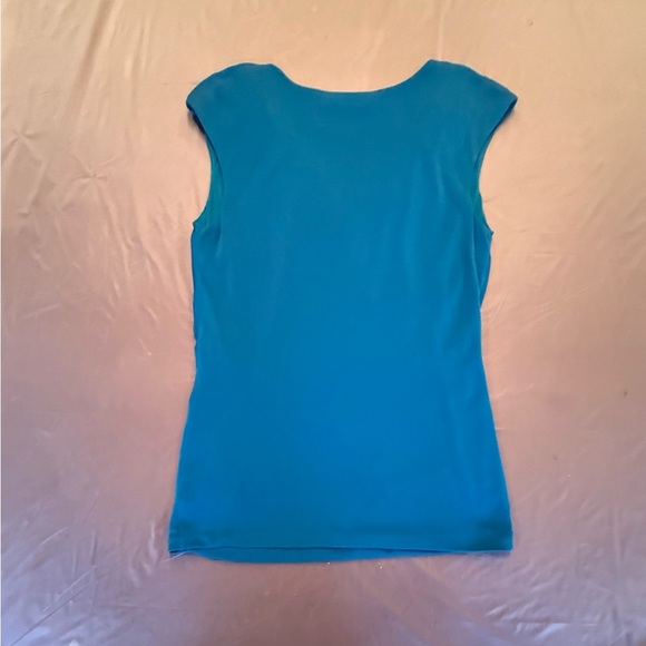 Classiques Entier Teal Sleeveless Silk Blend Ruffle Top Size Large MSRP $225 - Picture 3 of 8